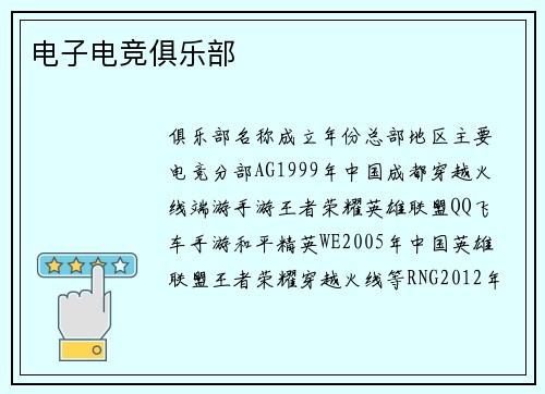 电子电竞俱乐部